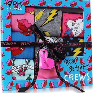 Betsey Johnson Women's 9 Pack Fashion Rose Crew Gift Box Price Tag: $60.00